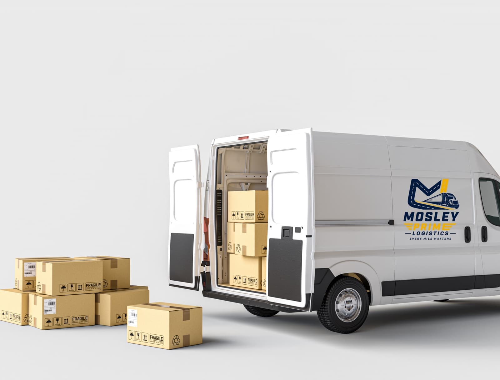 Mosley Prime van loaded with packages